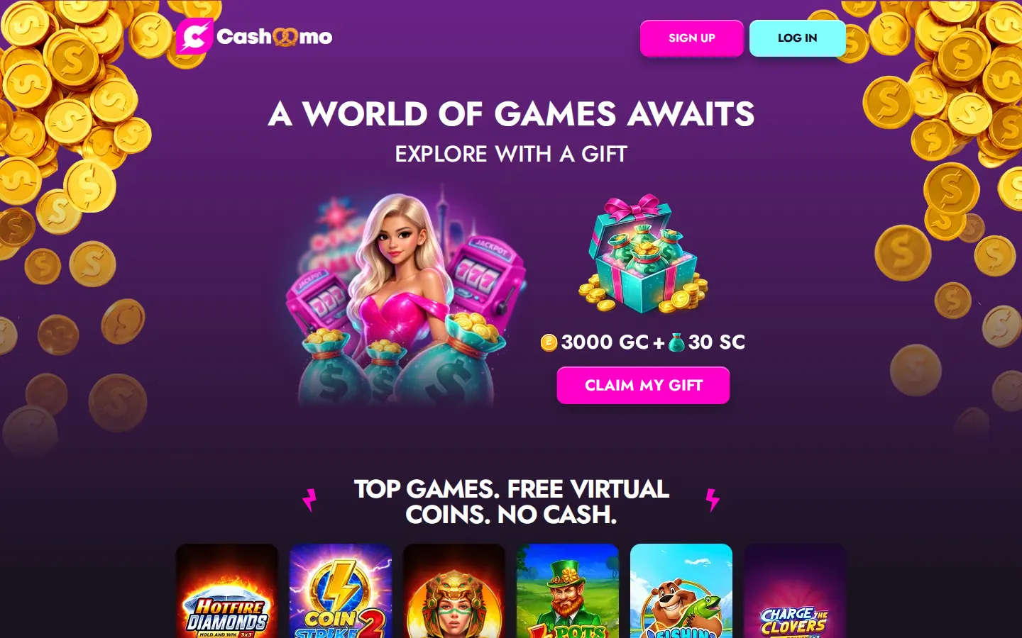 Screenshot of the Cashoomo website